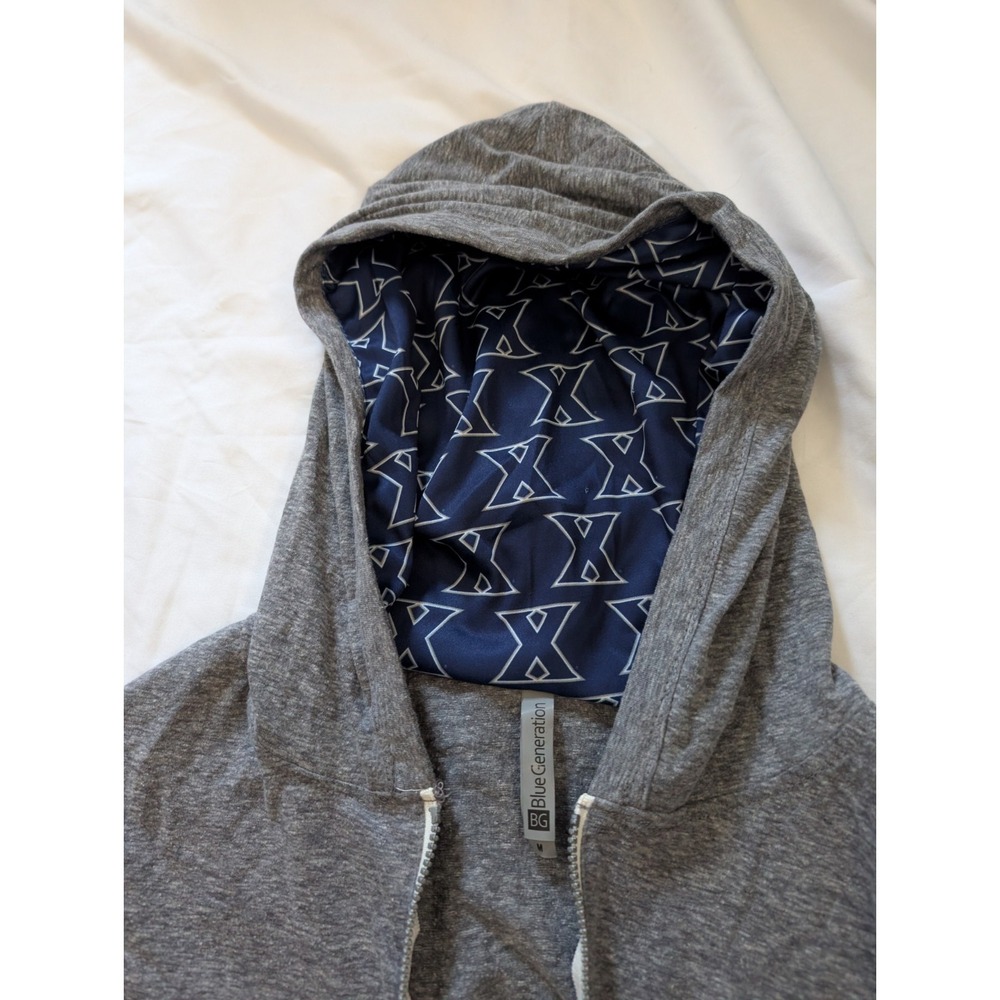 Blue Generation Women's Medium Xavier University Gray Logo Full-Zip Sweatshirt - Picture 4 of 7